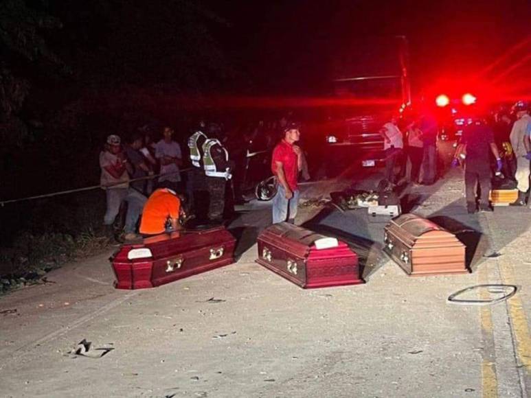 Los rostros de las ocho víctimas del fatal accidente en San Nicolás, Copán