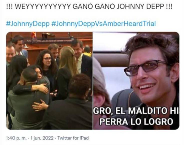 Con divertidos memes internautas reaccionan al triunfo de Johnny Depp