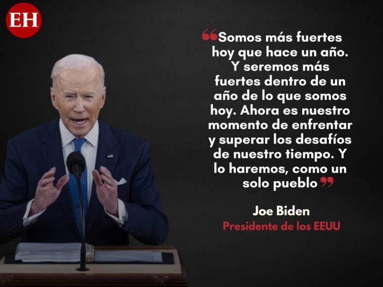 Las frases más destacadas del primer discurso del Estado de la Unión de Biden