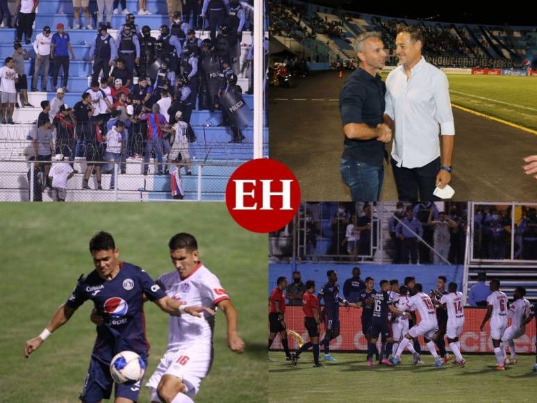 Zafarrancho, polémica y un emotivo saludo: Las imágenes que dejó el Motagua-Olimpia