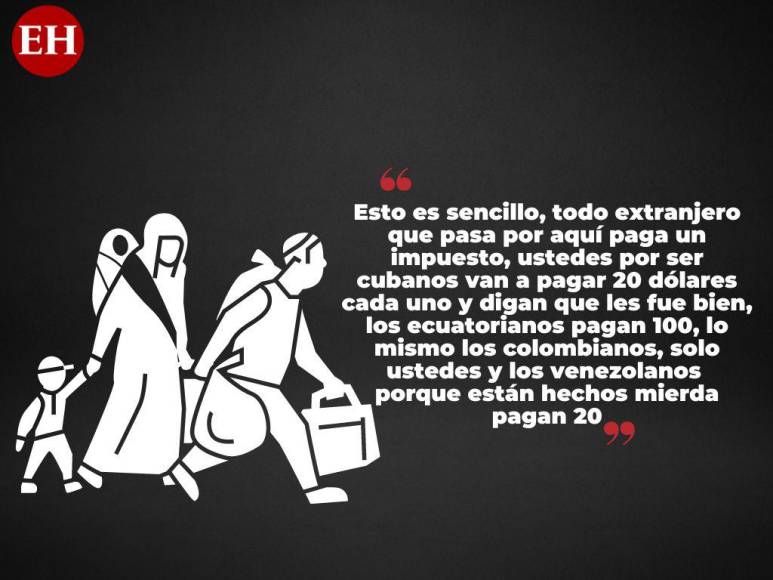 Frases intimidatorias de policías extorsionadores a migrantes en su paso por Honduras