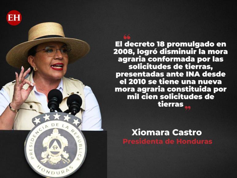 Las frases de Xiomara Castro sobre la creación de la comisión de seguridad agraria y acceso a la tierra