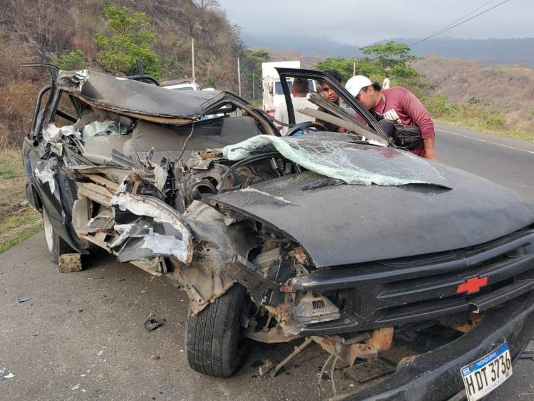 Fallido intento de rebasar provocó fatalidad en cuesta La India, carretera a Olancho