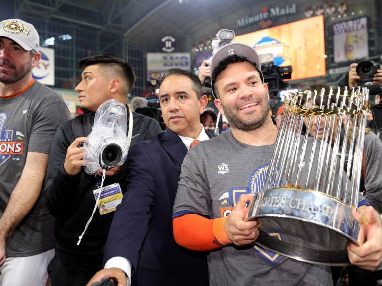 Así celebraron los Astros de Mauricio Dubón el título de la Serie Mundial