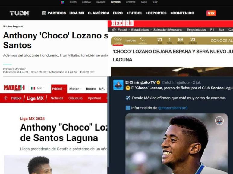 La reacción de periodistas y medios mexicanos por llegada de “Choco” Lozano a Santos