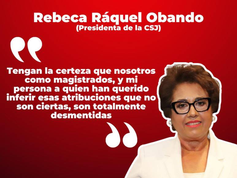 Rebeca Ráquel Obando, presidenta de la CSJ, sobre intervención a Juzgados