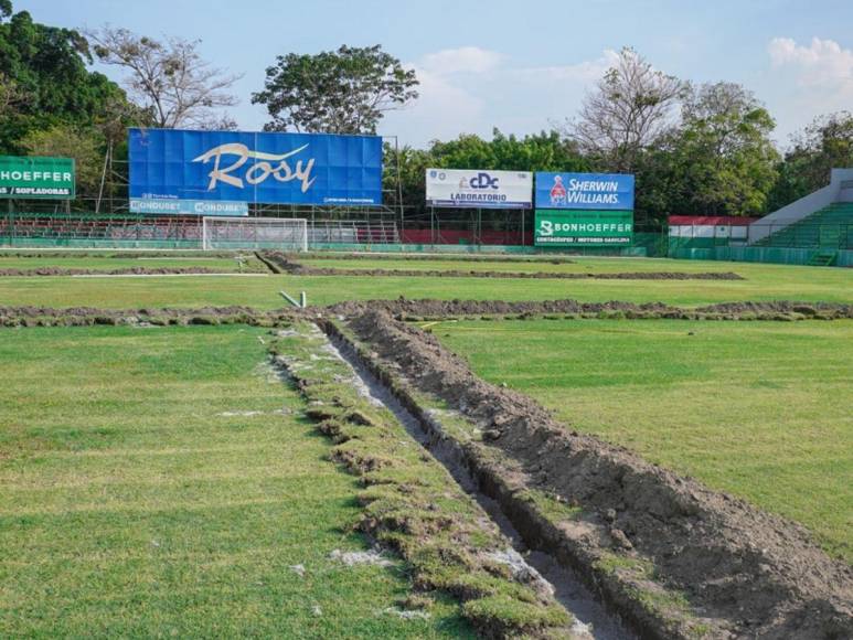 Marathón sorprende con reparación de cancha del estadio Yankel Rosenthal