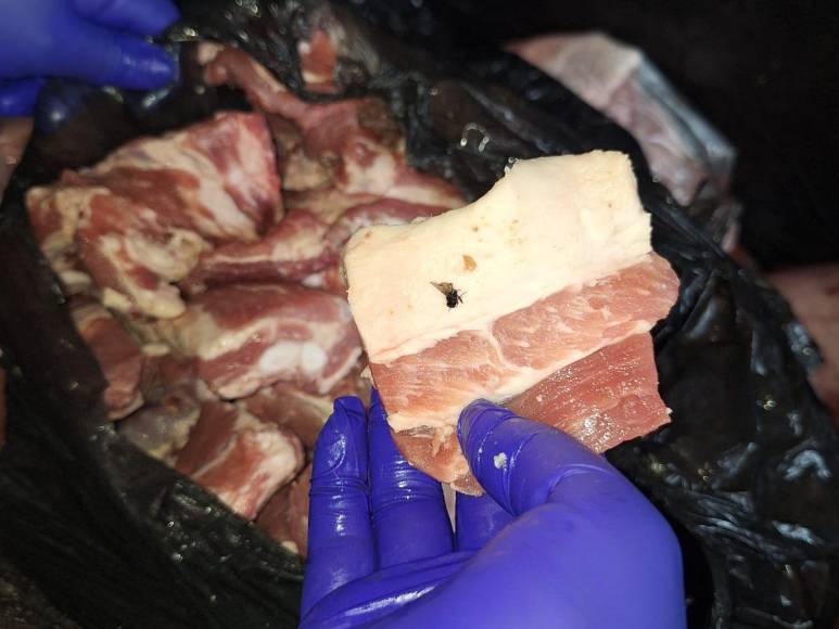 Moscas y carne en mal estado: así estaba la chicharronera cerrada en El Chimbo por el Arsa