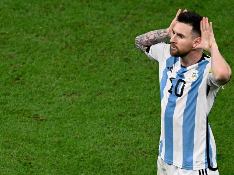 La celebración de Messi tras victoria de Argentina a Países Bajos en penales