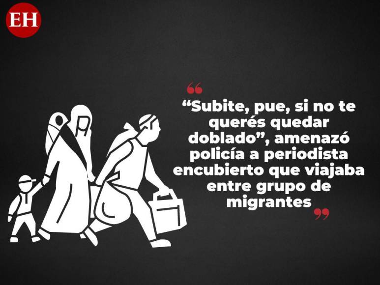 Frases intimidatorias de policías extorsionadores a migrantes en su paso por Honduras