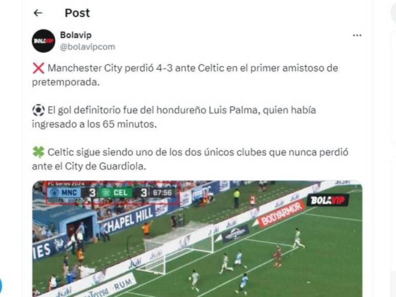 Luis Palma le anota a Manchester City y esto dicen medios internacionales