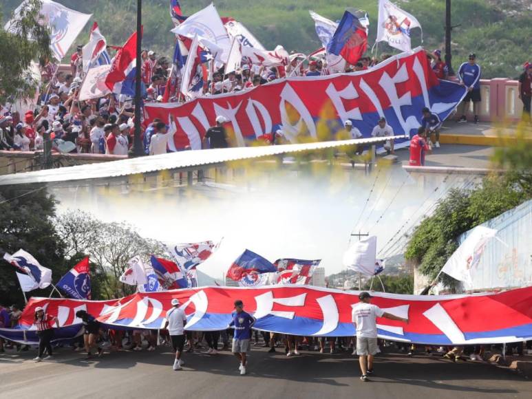 La majestuosa llegada de la Ultra Fiel para final de ida de Olimpia ante Marathón