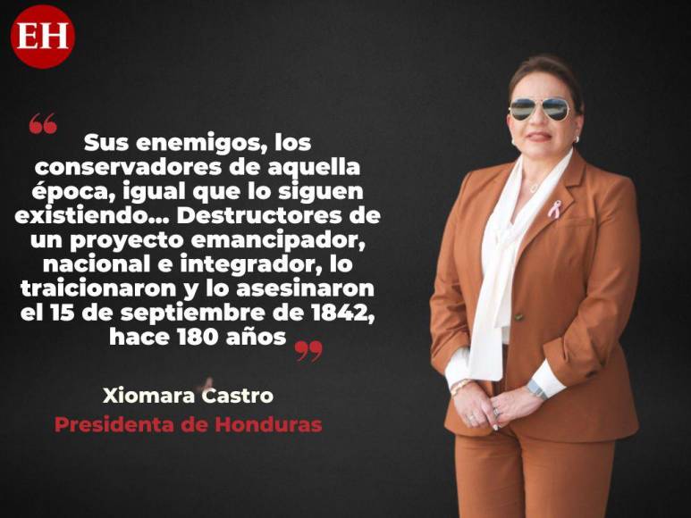 Incluir Cátedra Morazánica en los centros educativos: frases de Xiomara Castro en el Día del Soldado