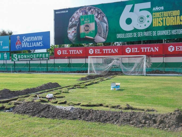 Marathón sorprende con reparación de cancha del estadio Yankel Rosenthal