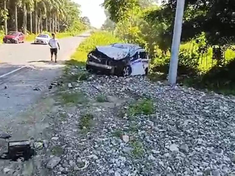 Las imágenes del fuerte choque entre bus y taxi en Cortés que segó una vida; hay un herido en el hospital