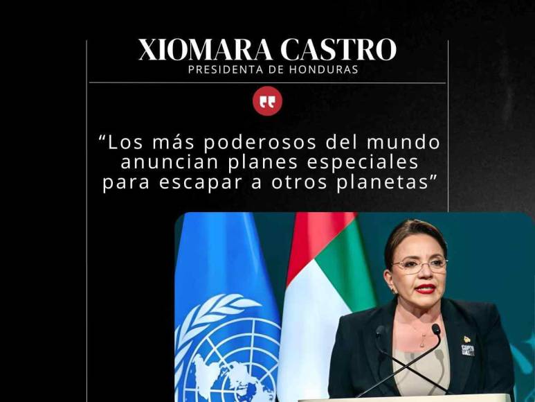 Las 10 frases de Xiomara Castro durante Cumbre del Clima COP28