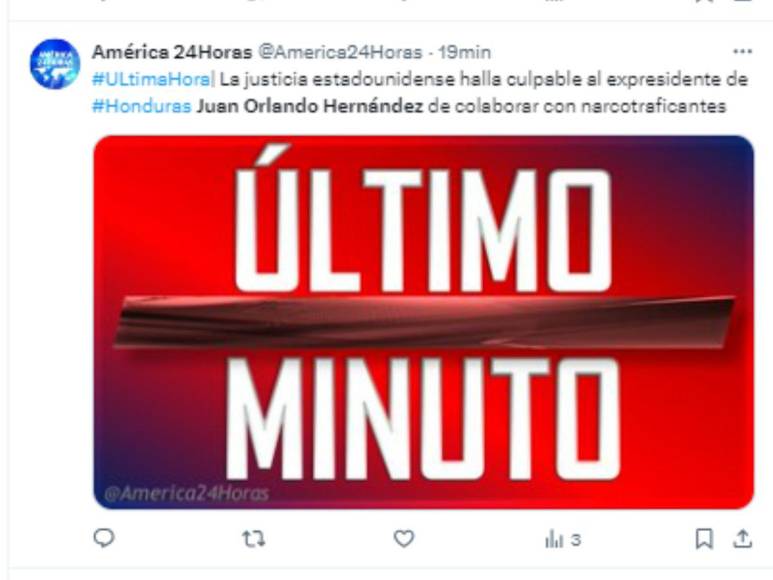 Así informan medios internacionales el veredicto de culpabilidad de Juan Orlando Hernández