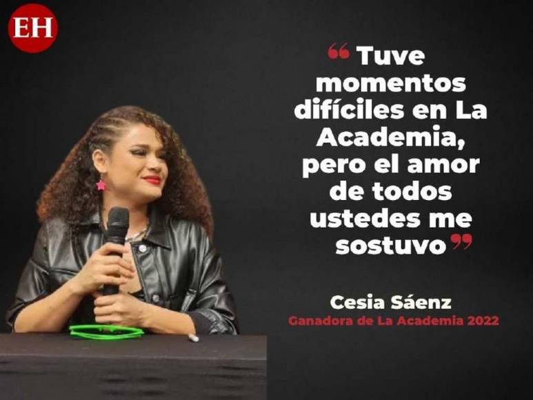 Las frases de Cesia Sáenz tras hacer historia en La Academia y regresar a Honduras