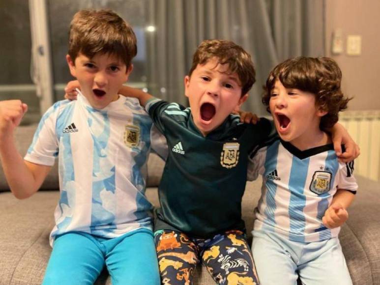 Antonela Roccuzzo y sus tres hijos, el apoyo e inspiración de Messi en la semifinal del Mundial de Qatar 2022