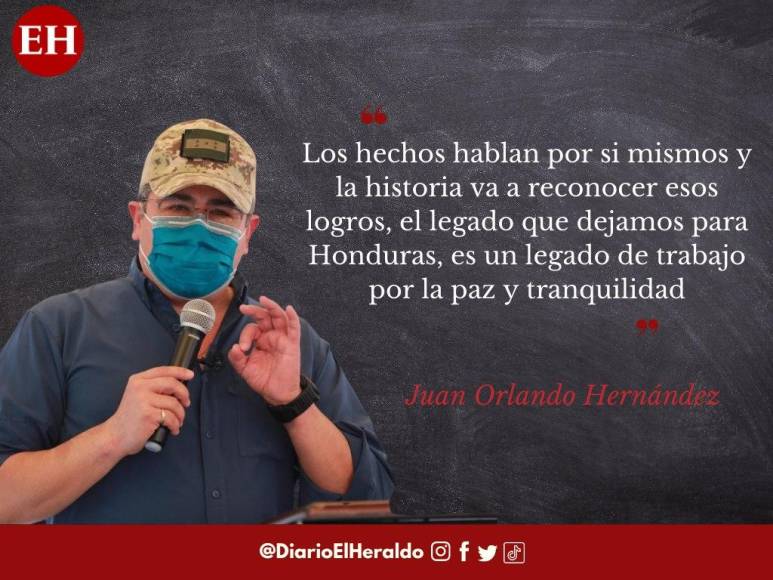 Frases de la despedida del presidente Hernández: “Nuestro gobierno ha sido exitoso en poner en orden y volver la calma al país”