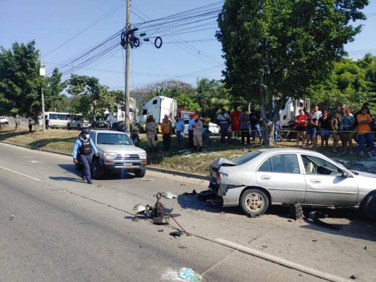 Rastra sin frenos causó la muerte de dos personas en múltiple accidente en Choloma (Fotos)