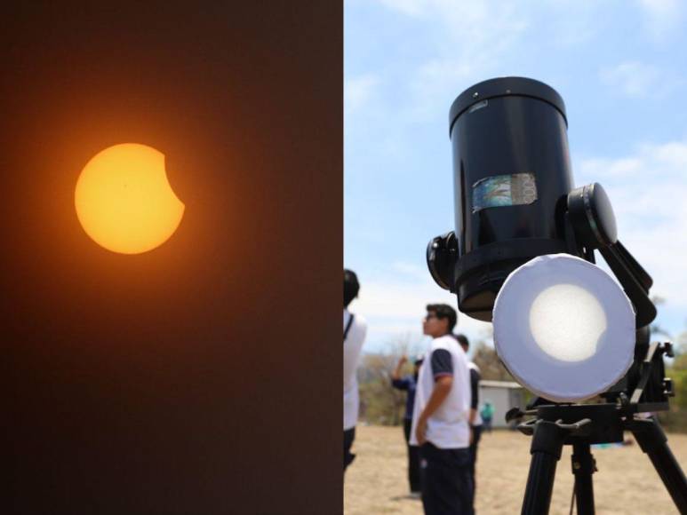 Primeras imágenes del eclipse solar en Honduras