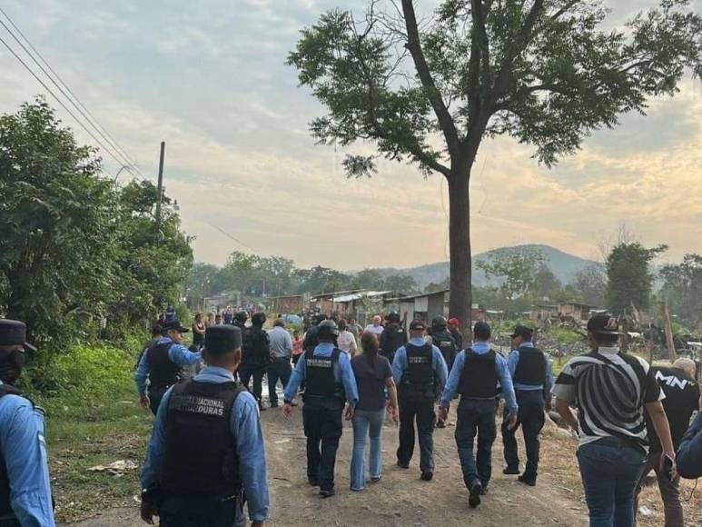 Imágenes de los desalojos en colonias de San Pedro Sula