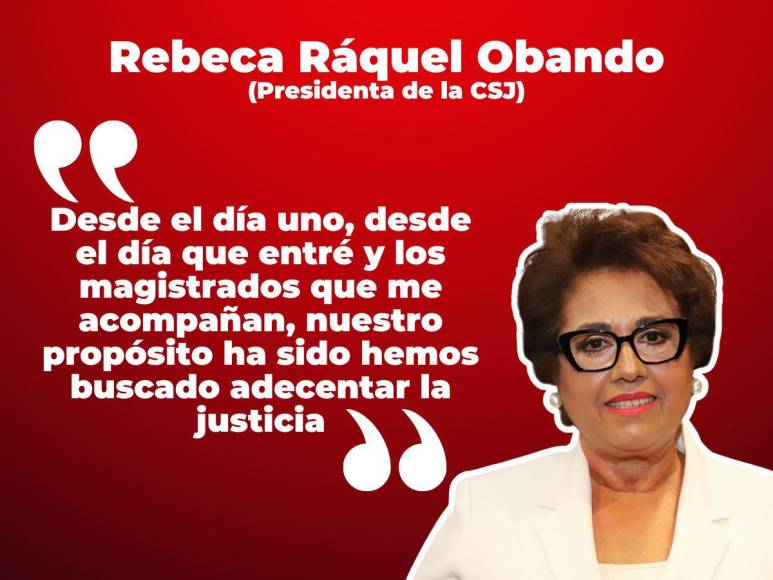 Rebeca Ráquel Obando, presidenta de la CSJ, sobre intervención a Juzgados