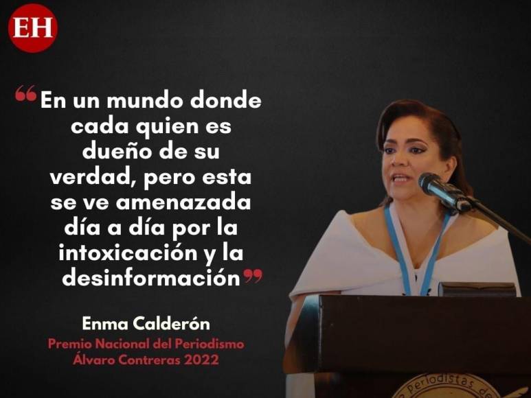 Las frases de la periodista Enma Calderón al recibir el premio “Álvaro Contreras”