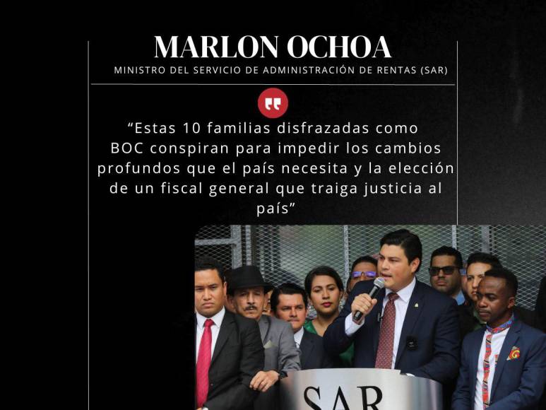 Frases de Marlon Ochoa, titular del SAR, tras entregar pruebas contra empresarios