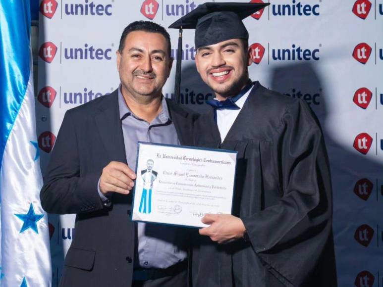 ¡César Enamorado se gradúa! Recibió su título universitario en Unitec