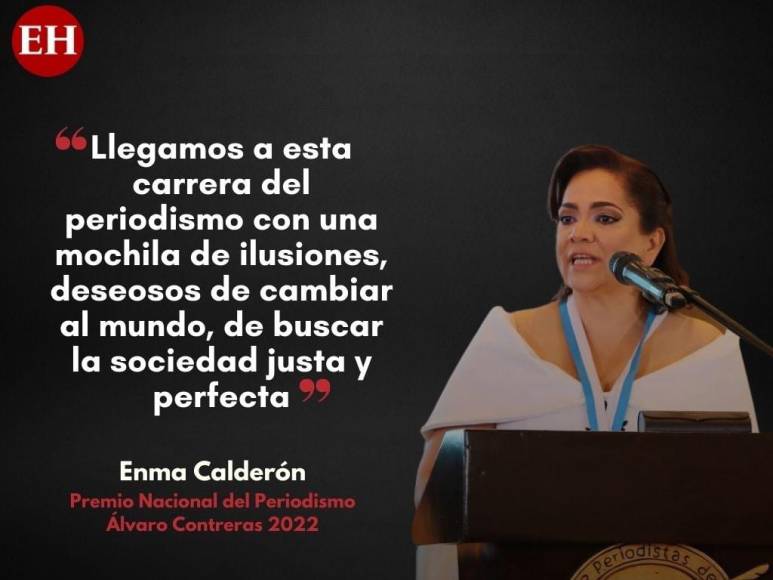 Las frases de la periodista Enma Calderón al recibir el premio “Álvaro Contreras”