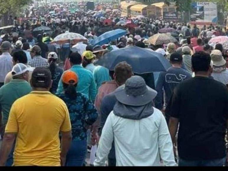 Obreros, profesionales y empleados en contra de la Ley de Reforma Tributaria: las imágenes que dejó la marcha en Choluteca