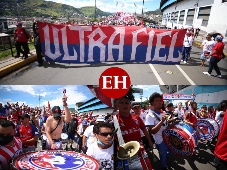 Pasión y amor por los colores: El carnaval de la Ultra Fiel previo al clásico Olimpia vs Real España