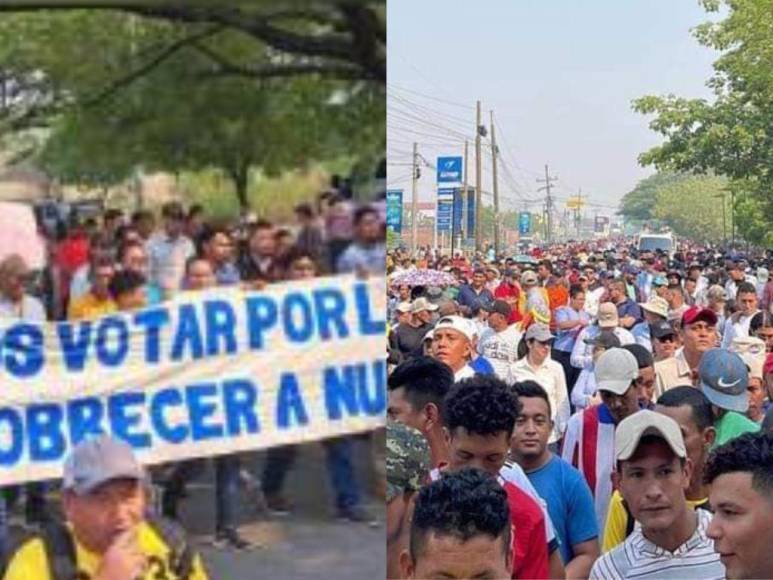 Obreros, profesionales y empleados en contra de la Ley de Reforma Tributaria: las imágenes que dejó la marcha en Choluteca