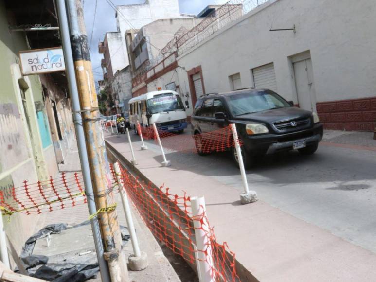 Así lucen los avances en la avenida Cervantes en el centro de Tegucigalpa