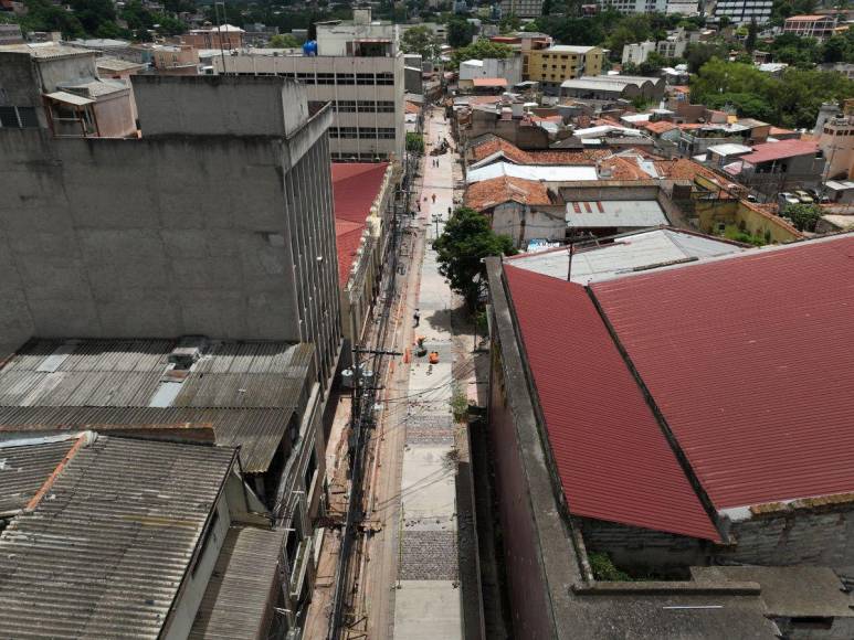 Ya toma forma el nuevo diseño de la avenida Cervantes en el centro histórico de Tegucigalpa