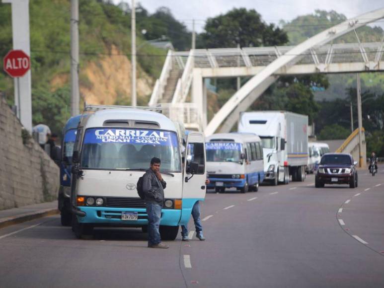 Transportistas cumplen su advertencia y paralizan sus buses en la capital