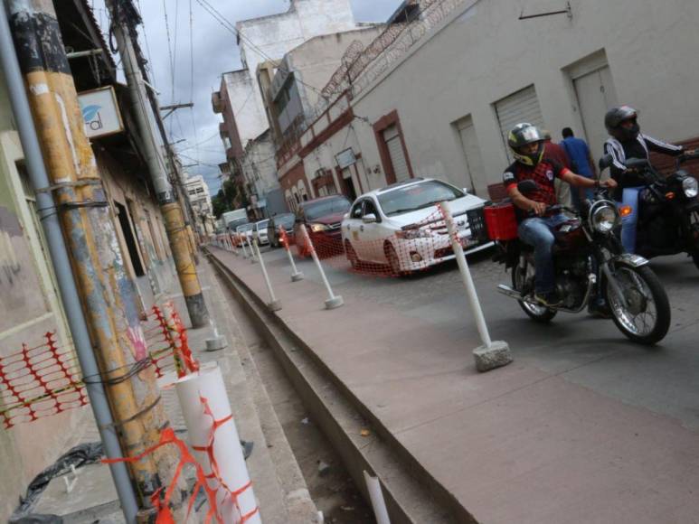 Así lucen los avances en la avenida Cervantes en el centro de Tegucigalpa