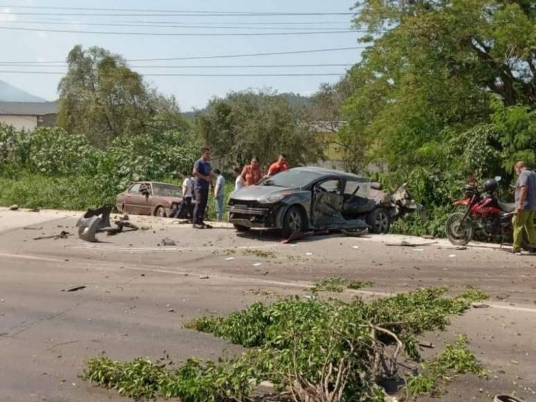 Rastra sin frenos causó la muerte de dos personas en múltiple accidente en Choloma (Fotos)