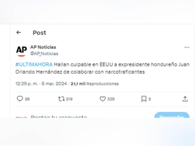 Así informan medios internacionales el veredicto de culpabilidad de Juan Orlando Hernández