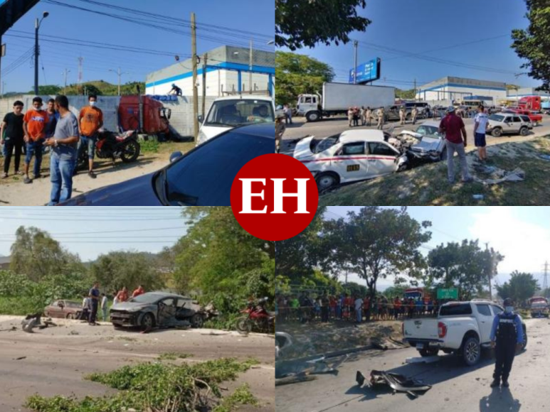 Rastra sin frenos causó la muerte de dos personas en múltiple accidente en Choloma (Fotos)