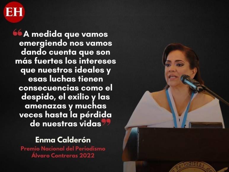 Las frases de la periodista Enma Calderón al recibir el premio “Álvaro Contreras”