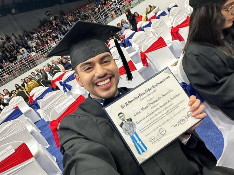 ¡César Enamorado se gradúa! Recibió su título universitario en Unitec