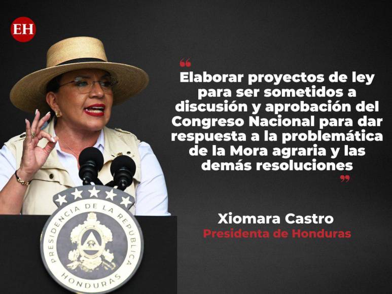 Las frases de Xiomara Castro sobre la creación de la comisión de seguridad agraria y acceso a la tierra