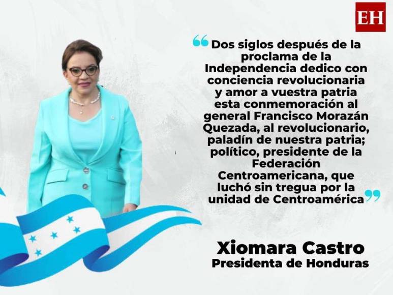 Las frases de la presidenta Xiomara Castro en su discurso por los 201 años de Independencia