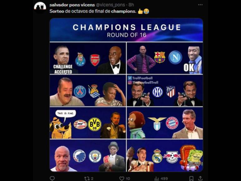 Memes del sorteo de cruces de octavos de final de la Champions League