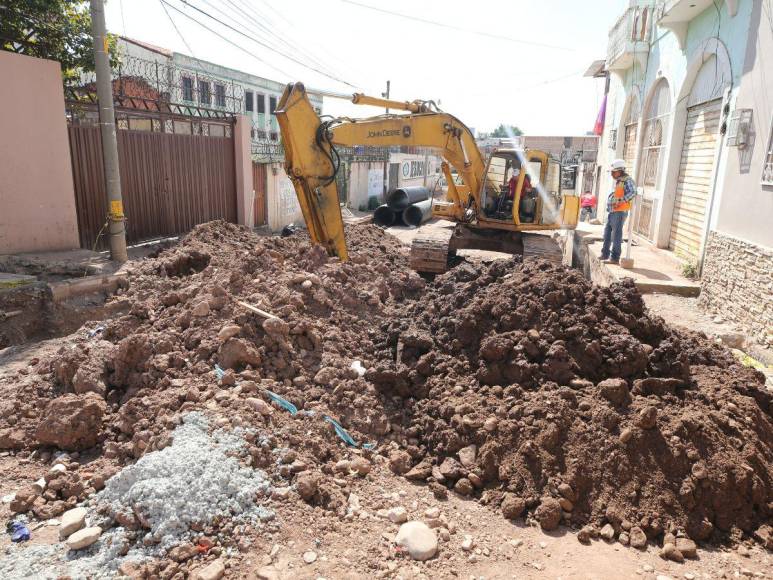 Así lucen los avances en la avenida Cervantes en el centro de Tegucigalpa