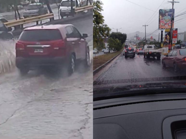 Inundaciones y congestionamiento vial por lluvia en la capital