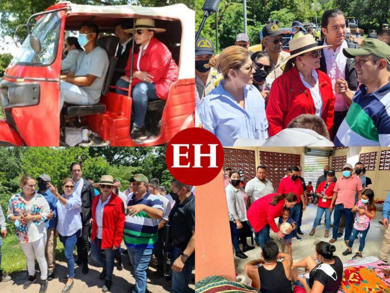 Visitó albergues y varias zonas afectadas: así fue el recorrido de Xiomara Castro en la zona norte